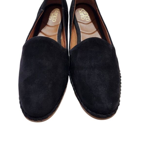 Franco Sarto Jasmine Loafers Black Suede Leather Flats Women's Size 7.5 - Picture 2 of 9